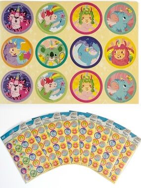 Jot Unicorn Animal Stickers 768 Count Colorful Rainbow NWT
